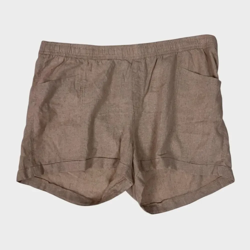 Old Navy Womens High Rise XXL Beige Linen Rayon Shorts